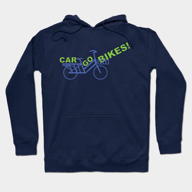 CarGo Bikes! Simple cargo bike design navy background Hoodie by Theokotos